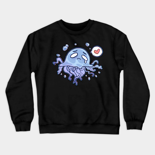 So Sad Jellyfish print Crewneck Sweatshirt by Evedashy